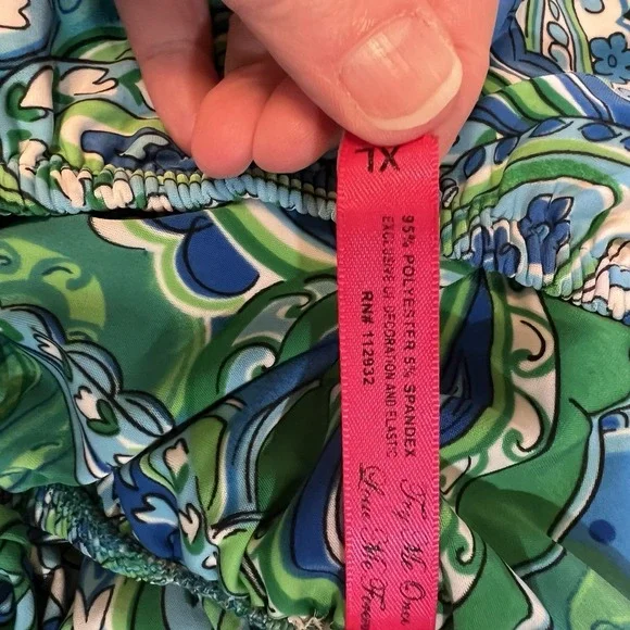 Cristina Love Blue Green Paisley Strapless High-Low Maxi Dress Womens XL - Picture 10 of 10